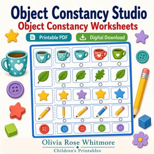 Object Constancy Studio | Object Constancy Worksheets | Printable PDF | Digital Download image 1