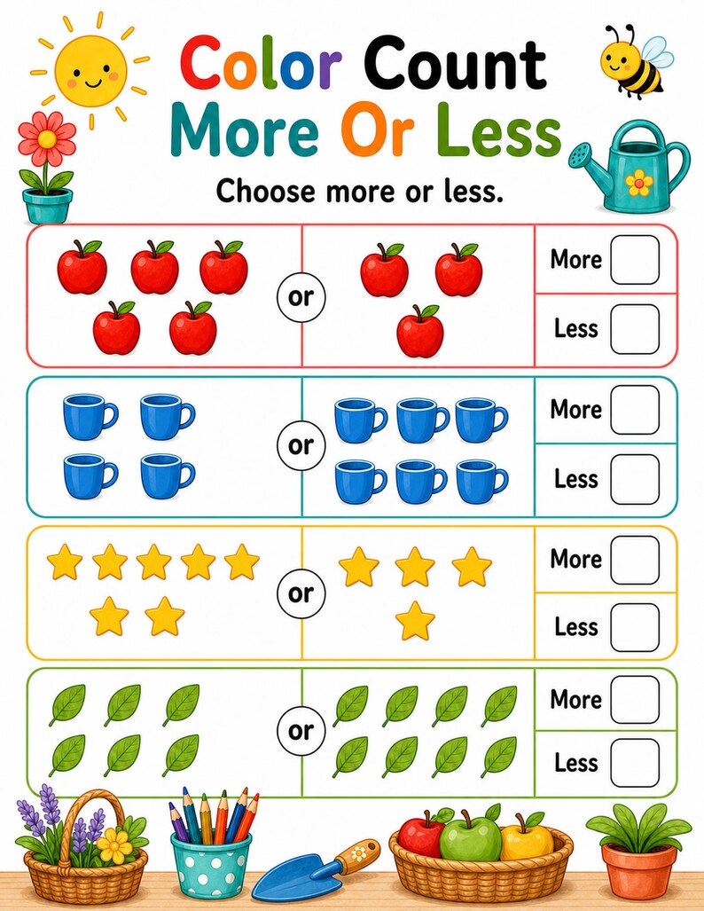Color And Count Corner | Color and Count Worksheets | Printable PDF | Digital Download image 6