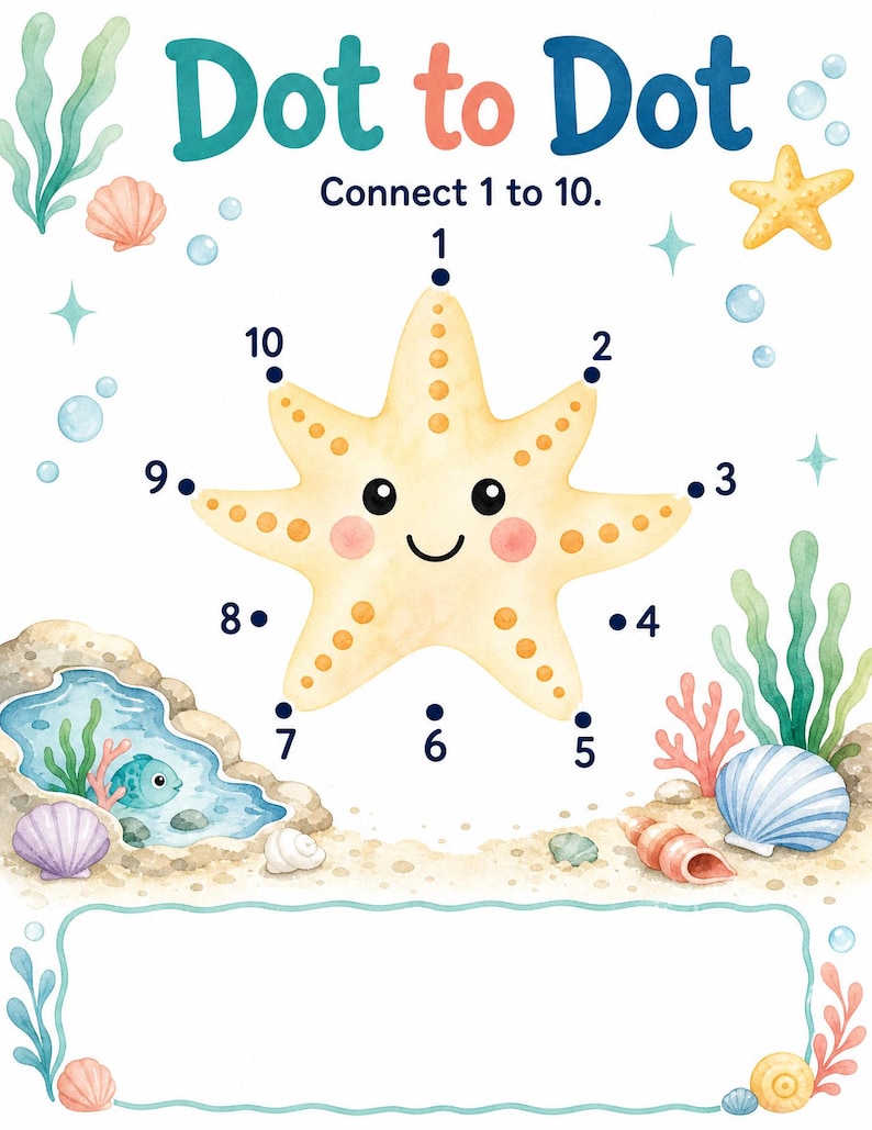 Starfish Activity Cove | Kids Activity Sheets | Printable PDF | Digital Download image 6