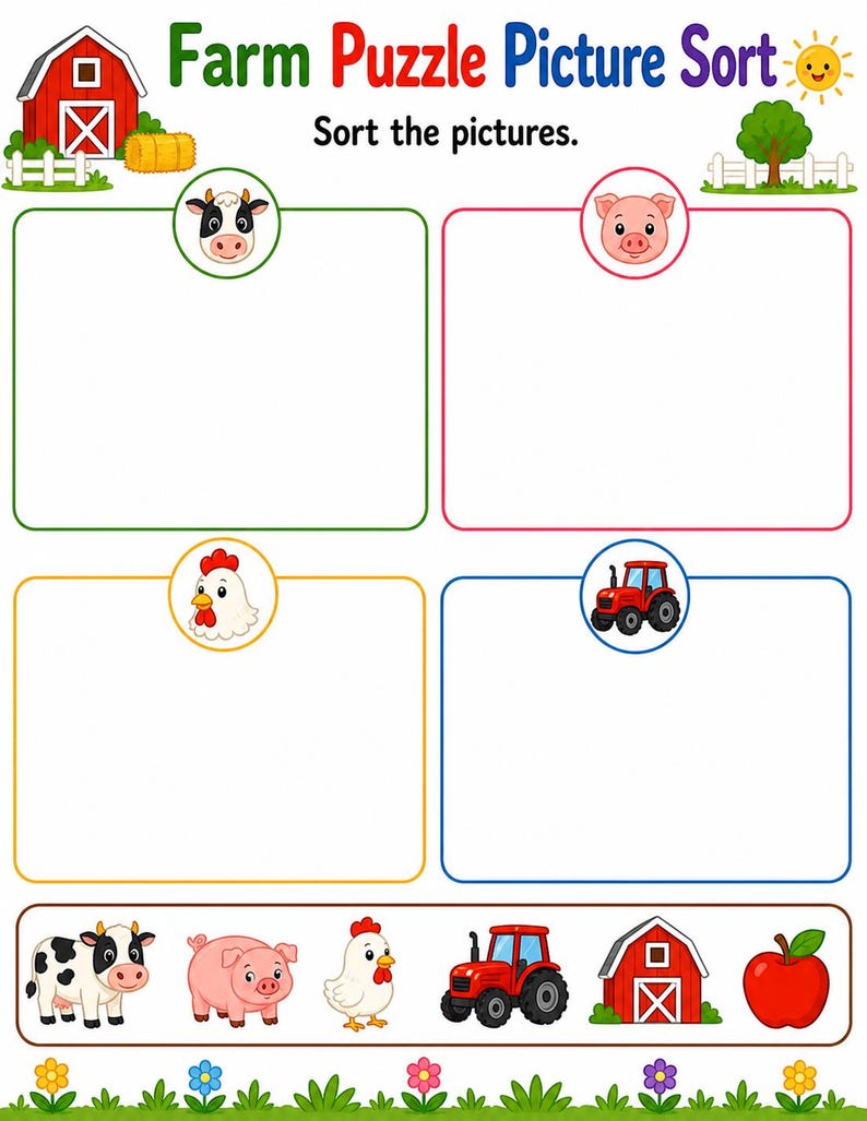 Bauernhof Bilderpuzzle | Farmaktivitätsseiten | Druckbare PDF | Digitaler Download Bild 3