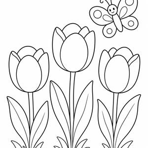 Garden Blooms Coloring Pages | Flower Coloring Pages | Printable PDF | Digital Download image 4