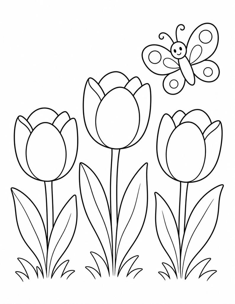 Garden Blooms Coloring Pages | Flower Coloring Pages | Printable PDF | Digital Download image 4