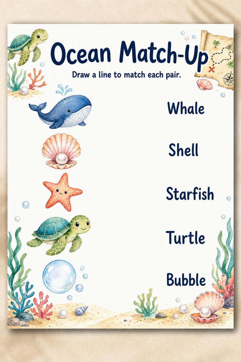 Turtle Treasure Tasks | Kids Activity Sheets | Printable PDF | Digital Download image 9