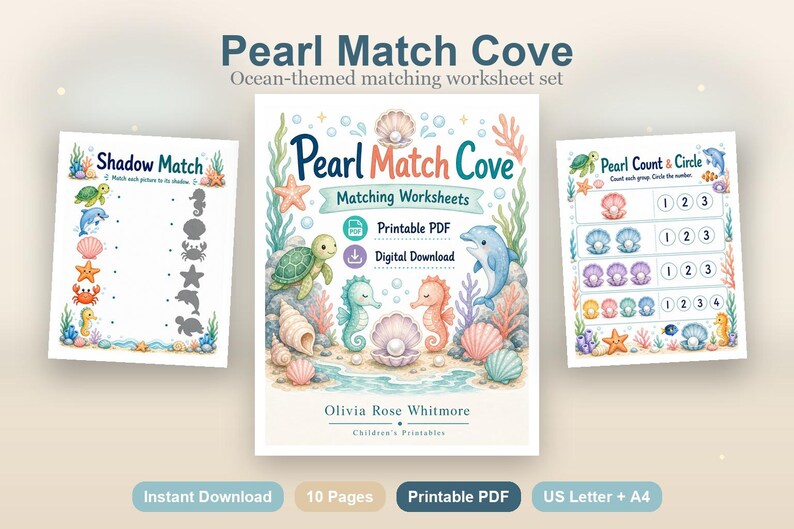 Pearl Match Cove | Folhas de Atividades de Correspondência | PDF para Imprimir | Download Digital imagem 2