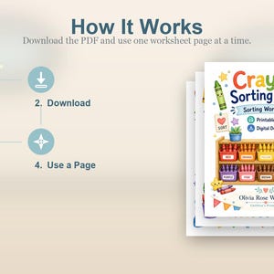 Crayon Sorting Shelf | Sorting Worksheets | Printable PDF | Digital Download image 8