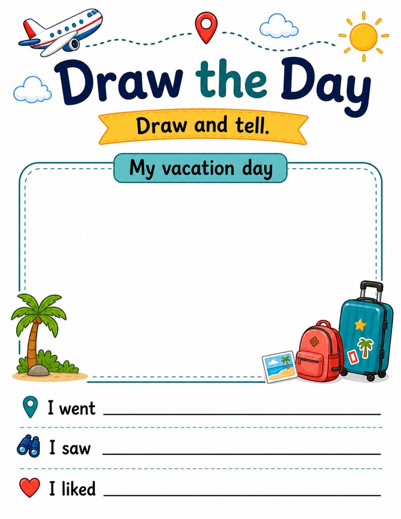 Vacation Journal Pages | Vacation Journal for Kids | Printable PDF | Digital Download image 7