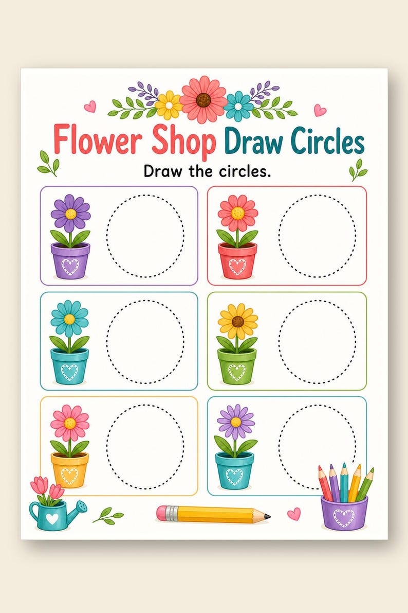 Fine Motor Flower Shop | Fine Motor Worksheets | Printable PDF | Digital Download image 9