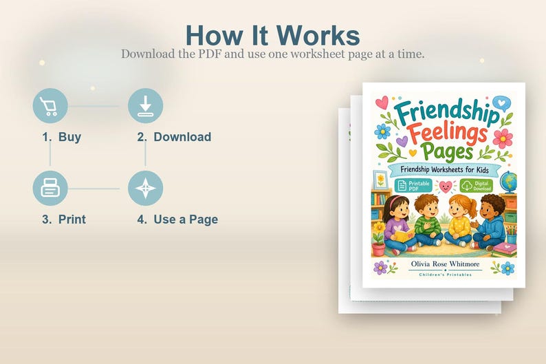 Friendship Feelings Pages | Friendship Worksheets for Kids | Printable PDF | Digital Download image 8