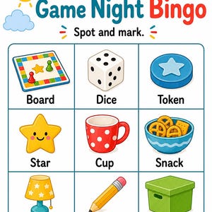 Sternenklare Familienspielnacht Seiten | Familien Spiel Nacht Seiten | Druckbare PDF | Digitaler Download Bild 3