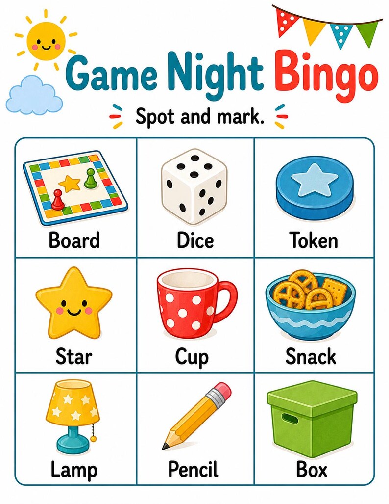 Sternenklare Familienspielnacht Seiten | Familien Spiel Nacht Seiten | Druckbare PDF | Digitaler Download Bild 3