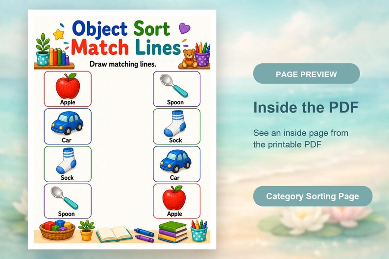Everyday Object Sort | Category Sorting Worksheets | Printable PDF | Digital Download image 10