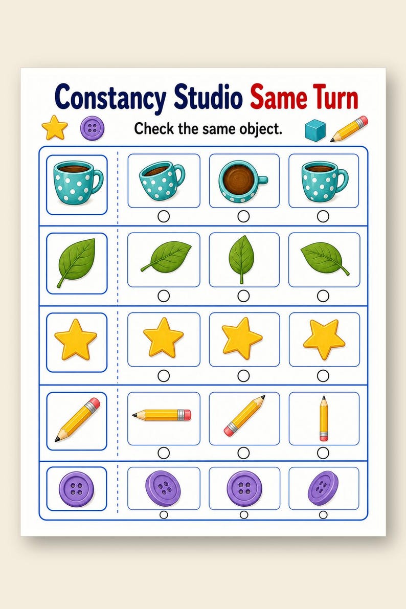 Object Constancy Studio | Object Constancy Worksheets | Printable PDF | Digital Download image 9