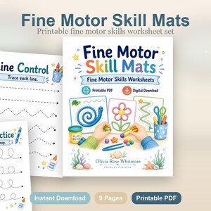 微細運動能力マット | 微細運動能力ワークシート | 印刷可能なPDF | デジタルダウンロード 画像 2