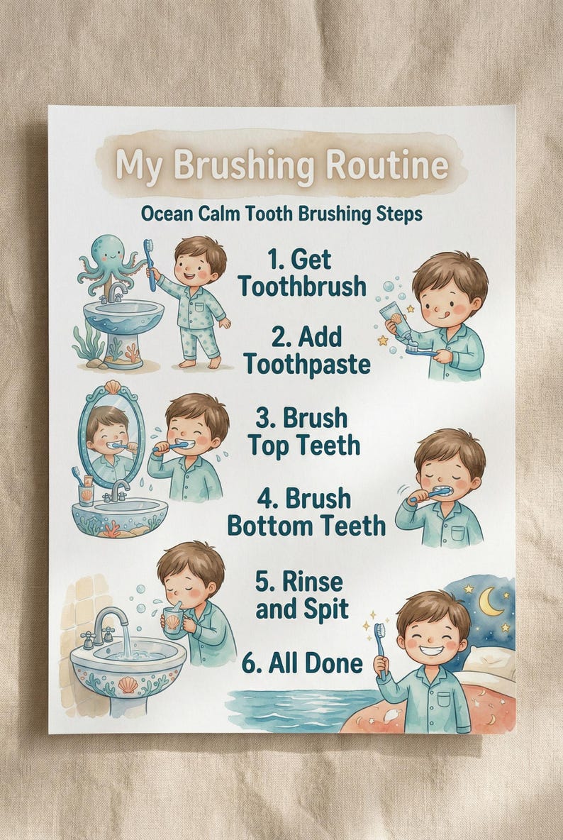 Brush Teeth Routine Cards | Visual Schedule for Kids | Printable PDF ...