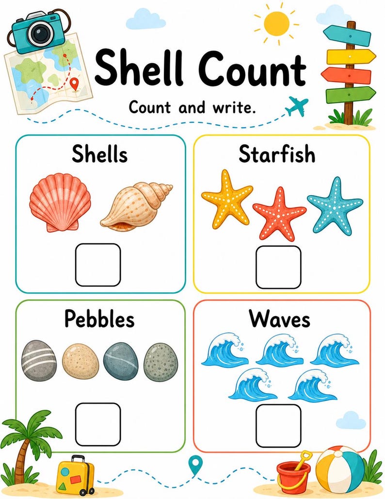 Pagine di avventura in spiaggia / Attività in spiaggia per bambini / PDF stampabile / Download digitale immagine 5
