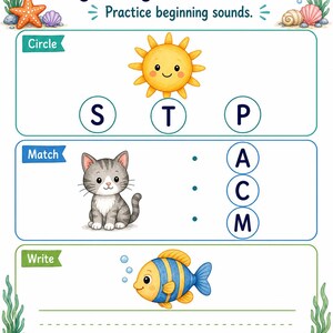 Backpack Beginning Sounds | Beginning Sounds Worksheets | Printable PDF | Digital Download image 7