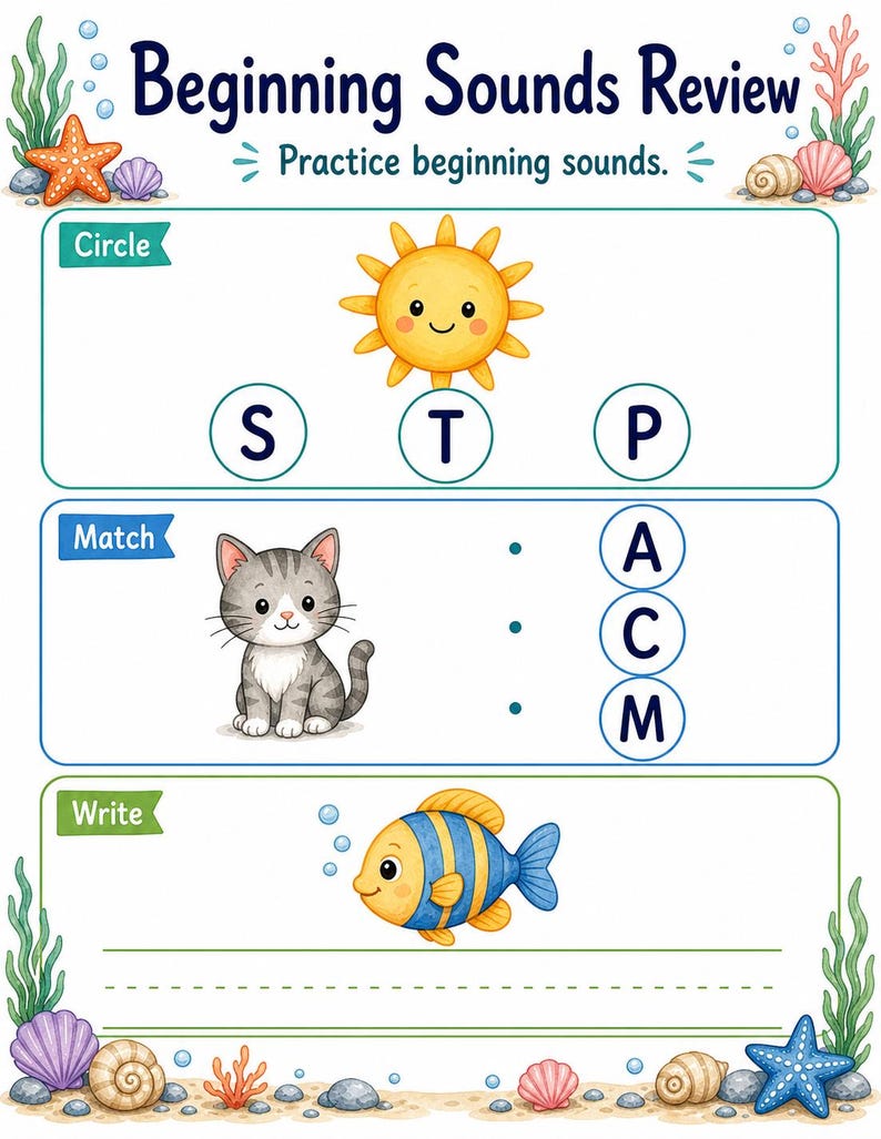 Backpack Beginning Sounds | Beginning Sounds Worksheets | Printable PDF | Digital Download image 7