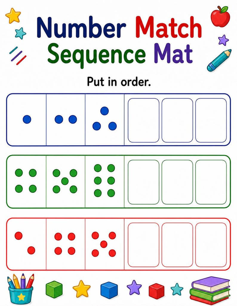 Number Quantity Mats | Number Matching Worksheets | Printable PDF | Digital Download image 7