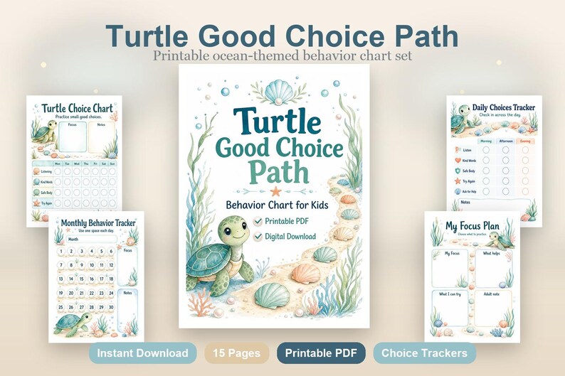 Turtle Good Choice Path | Behavior Chart for Kids | Printable PDF | Digital Download image 2
