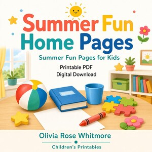 Summer Fun Homepages | Sommerspass Seiten für Kinder | Druckbare PDF | Digitaler Download Bild 1
