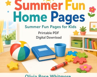 Homepagina's zomerpret | Zomerpretpagina's voor kinderen | Afdrukbare pdf | Digitale download