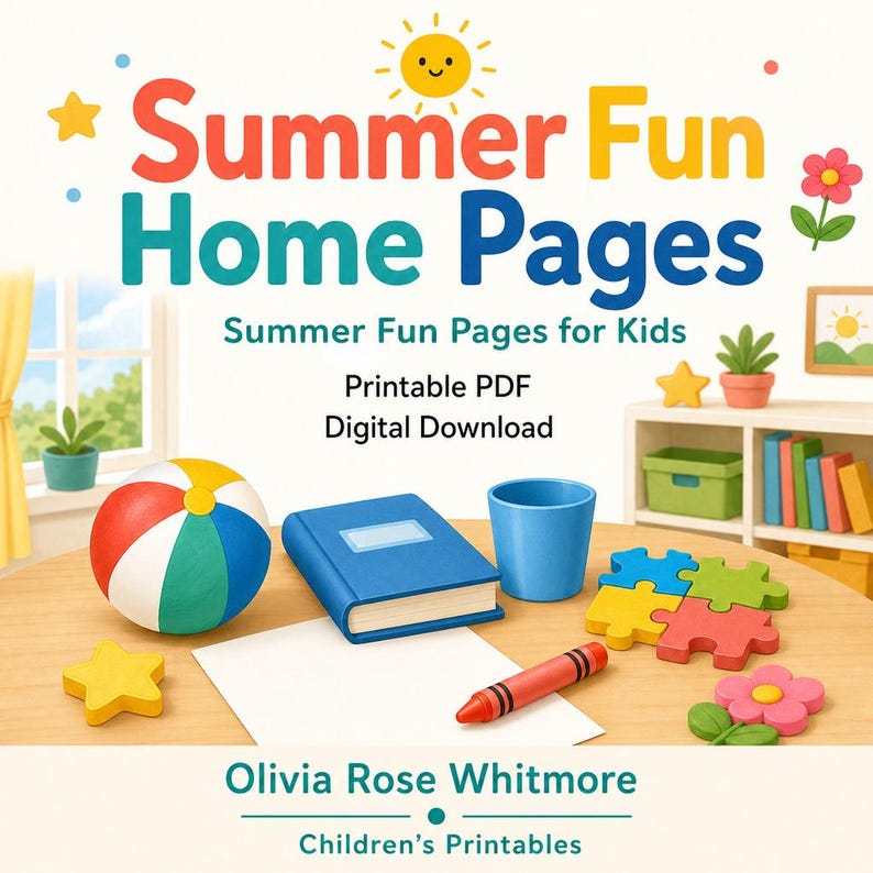Summer Fun Homepages | Sommerspass Seiten für Kinder | Druckbare PDF | Digitaler Download Bild 1