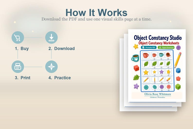 Object Constancy Studio | Object Constancy Worksheets | Printable PDF | Digital Download image 8