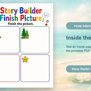 Little Story Builder Pages | Story Starters for Kids | Printable PDF | Digital Download image 10