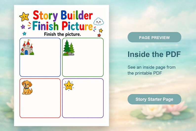 Little Story Builder Pages | Story Starters for Kids | Printable PDF | Digital Download image 10