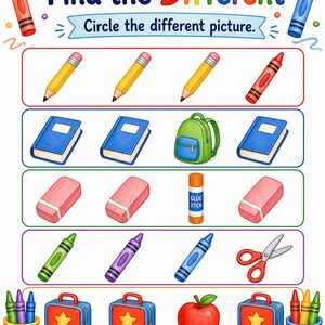 Same Different School | Same and Different Worksheets | Printable PDF | Digital Download image 4