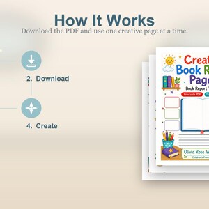 Creative Book Report Pages | Book Report Template | Printable PDF | Digital Download image 8