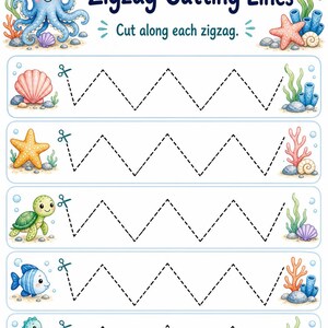 Octopus Scissor Skills | Scissor Skills Worksheets | Printable PDF | Digital Download image 4