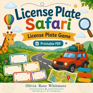 Safari con le targhe / Gioco con le targhe / PDF stampabile / Download digitale immagine 1