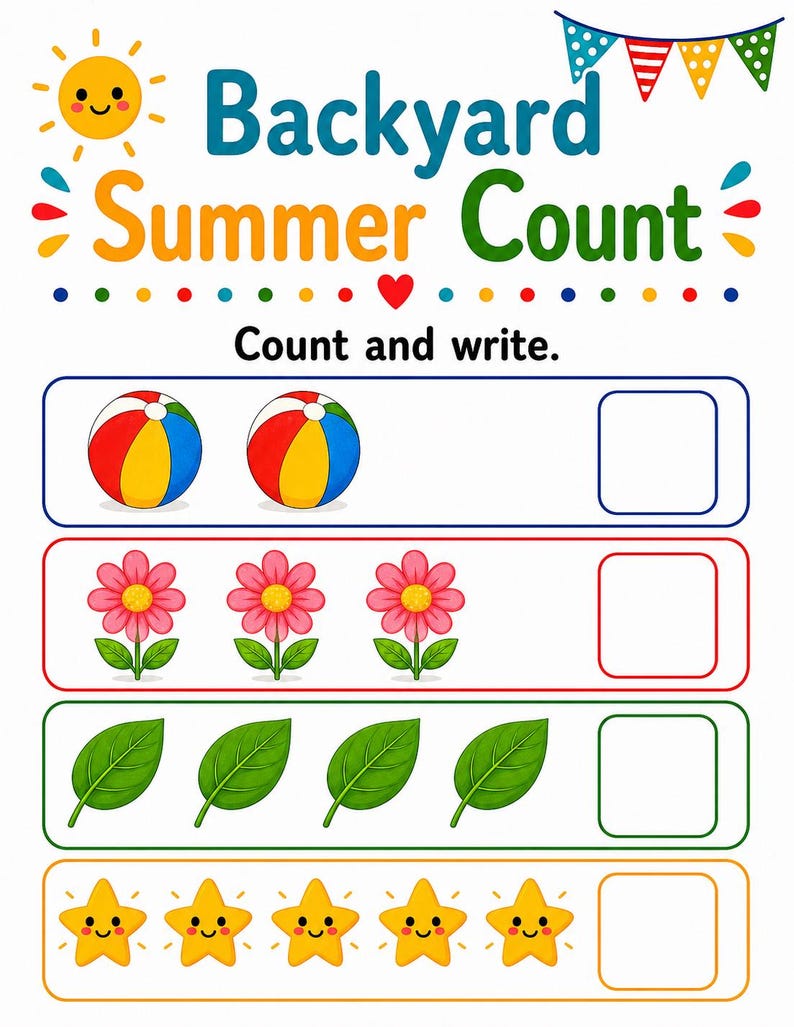 Backyard Summer Play Pages | Backyard Summer Activities | Printable PDF | Digital Download image 5