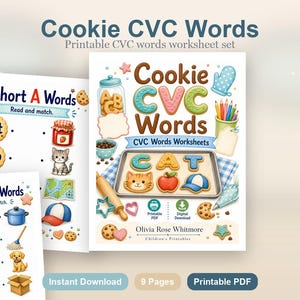 Cookie CVC Wörter | CVC Wörter Arbeitsblätter | Druckbare PDF | Digitaler Download Bild 2