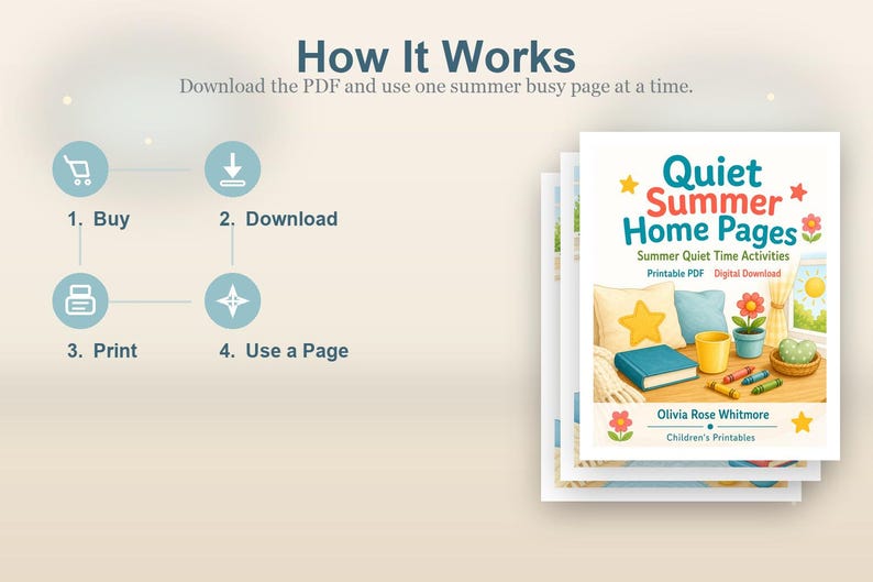 Quiet Summer Home Pages | Summer Quiet Time Activities | Printable PDF | Digital Download image 8