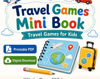 Travel Games Mini Book | Travel Games for Kids | Printable PDF | Digital Download