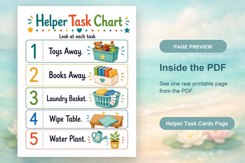 Taakkaarten voor helpers | Karweikaarten voor kinderen | Afdrukbare pdf | Digitale download afbeelding 10