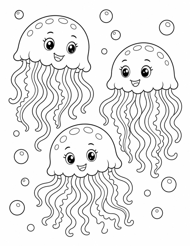 Kleurplaten Ocean Friends | Oceaan kleurplaten | Afdrukbare pdf | Digitale download afbeelding 6