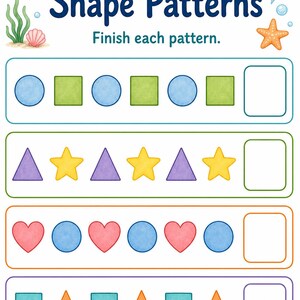 Pattern Parade | Pattern Worksheets | Printable PDF | Digital Download image 5