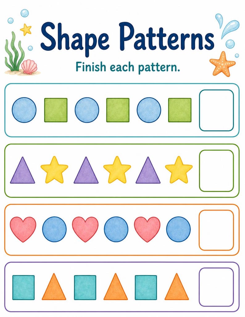 Pattern Parade | Pattern Worksheets | Printable PDF | Digital Download image 5