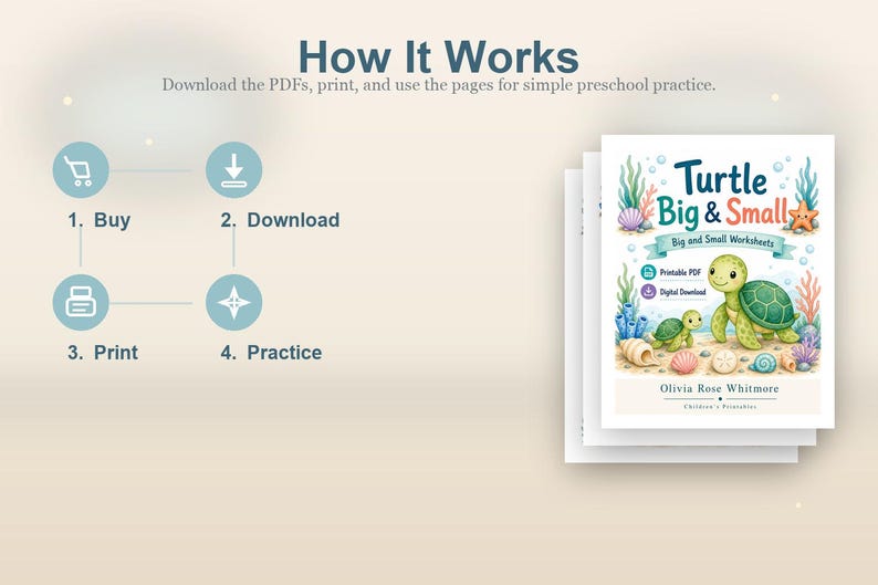 Turtle Big & Small | Big and Small Worksheets | Printable PDF | Digital Download image 8