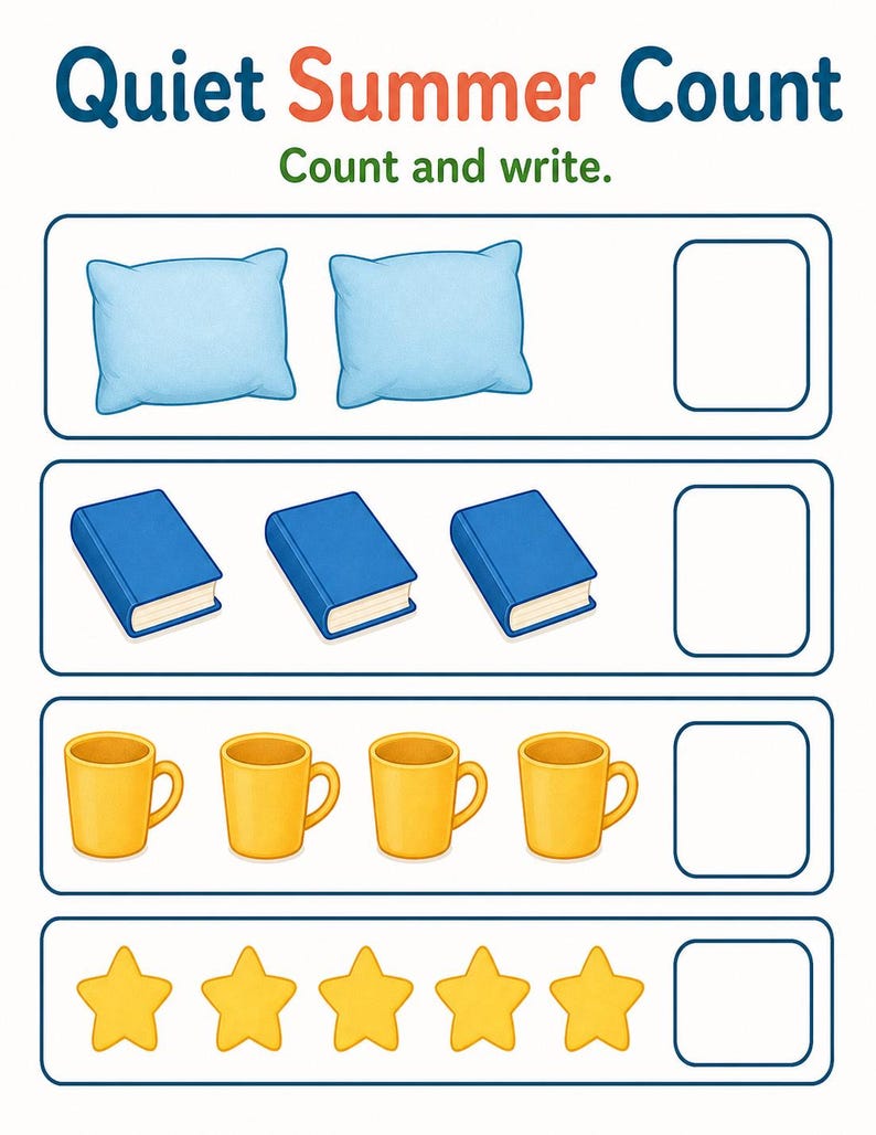 Quiet Summer Home Pages | Summer Quiet Time Activities | Printable PDF | Digital Download image 5