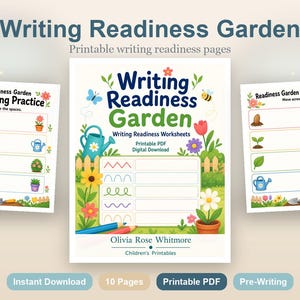 Writing Readiness Garden | Writing Readiness Worksheets | Printable PDF | Digital Download image 2