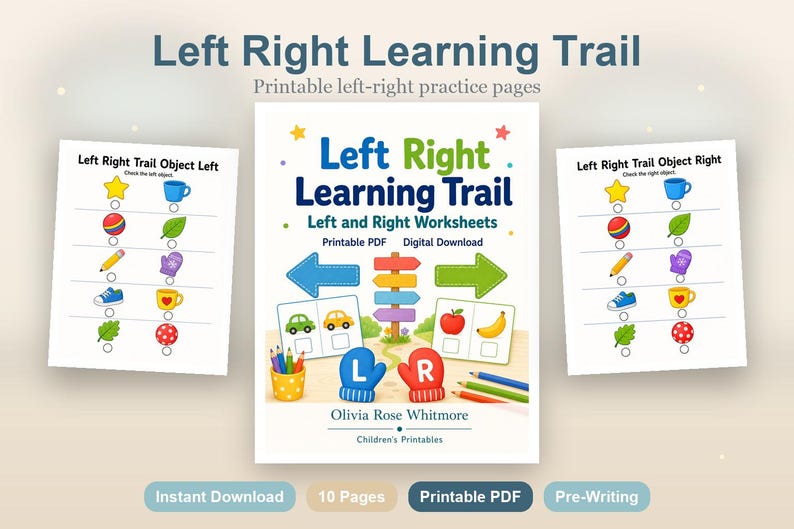 Left Right Learning Trail | Left and Right Worksheets | Printable PDF | Digital Download image 2
