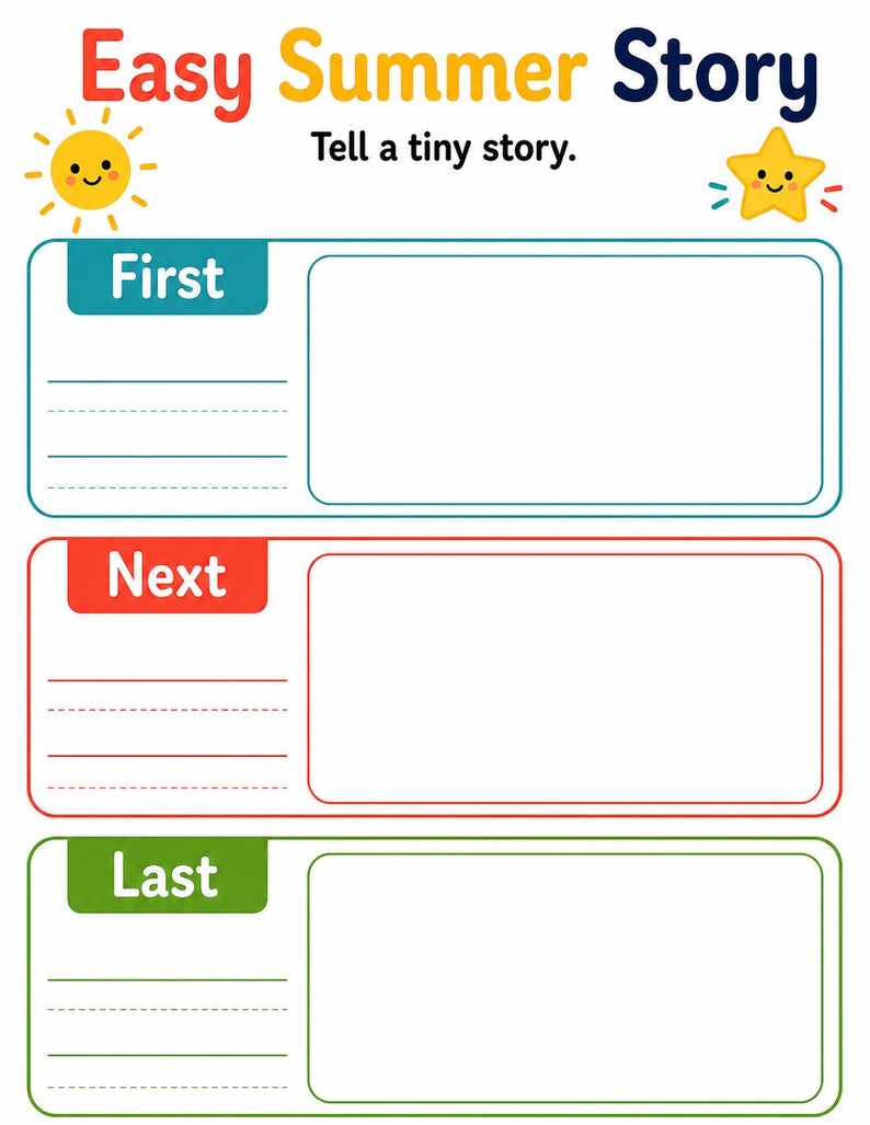 Gemakkelijke zomerpretpagina's | Gemakkelijke zomeractiviteiten voor kinderen | Afdrukbare pdf | Digitale download afbeelding 7