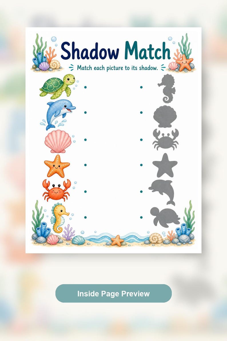 Pearl Match Cove | Folhas de Atividades de Correspondência | PDF para Imprimir | Download Digital imagem 9