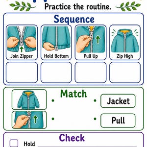 Zip Up Jacket | Zipper Practice | Printable PDF | Digital Download image 7