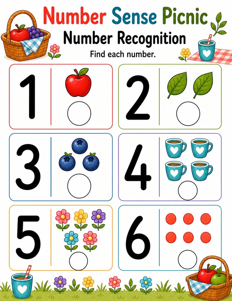Number Sense Picnic | Number Sense Worksheets | Printable PDF | Digital Download image 3
