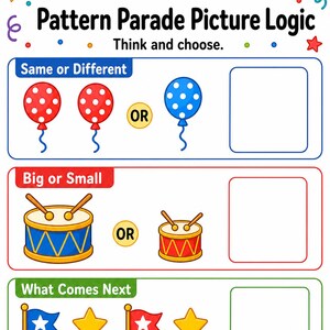 パターンパレードページ | パターンワークシート | 印刷可能なPDF | デジタルダウンロード 画像 7